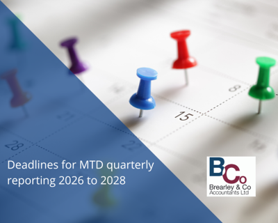 Deadlines for MTD quarterly reporting 2026 to 2028