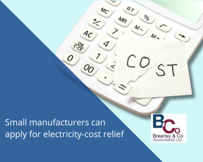 Small manufacturers can apply for electricity-cost relief