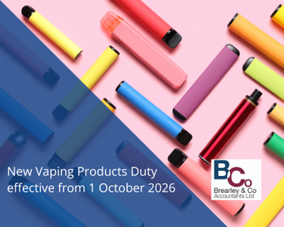 New Vaping Products Duty effective from 1 October 2026